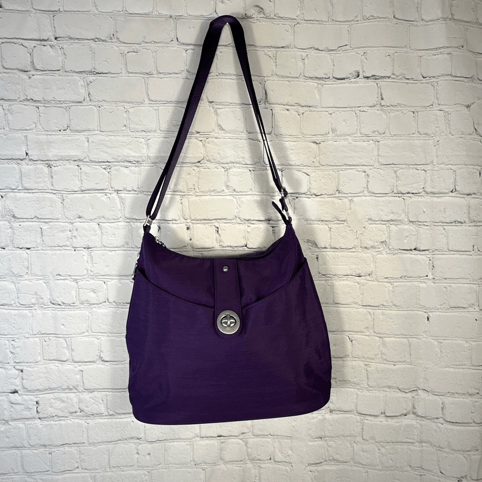 Bolso Bandolera Baggallini Helsinki Púrpura Bolso de Mano Cartera Bolsillo Hobo Foto 2 de 4