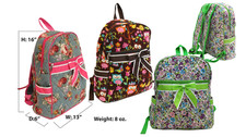 Durable Cotton Quilted Floral Backpack /Colorful School Bag