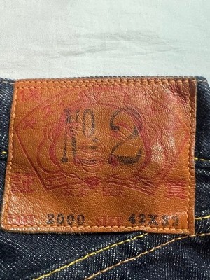 EVISU No2 2000 Jeans Pink Big Seagull Size 42x32 3XL Big Denim