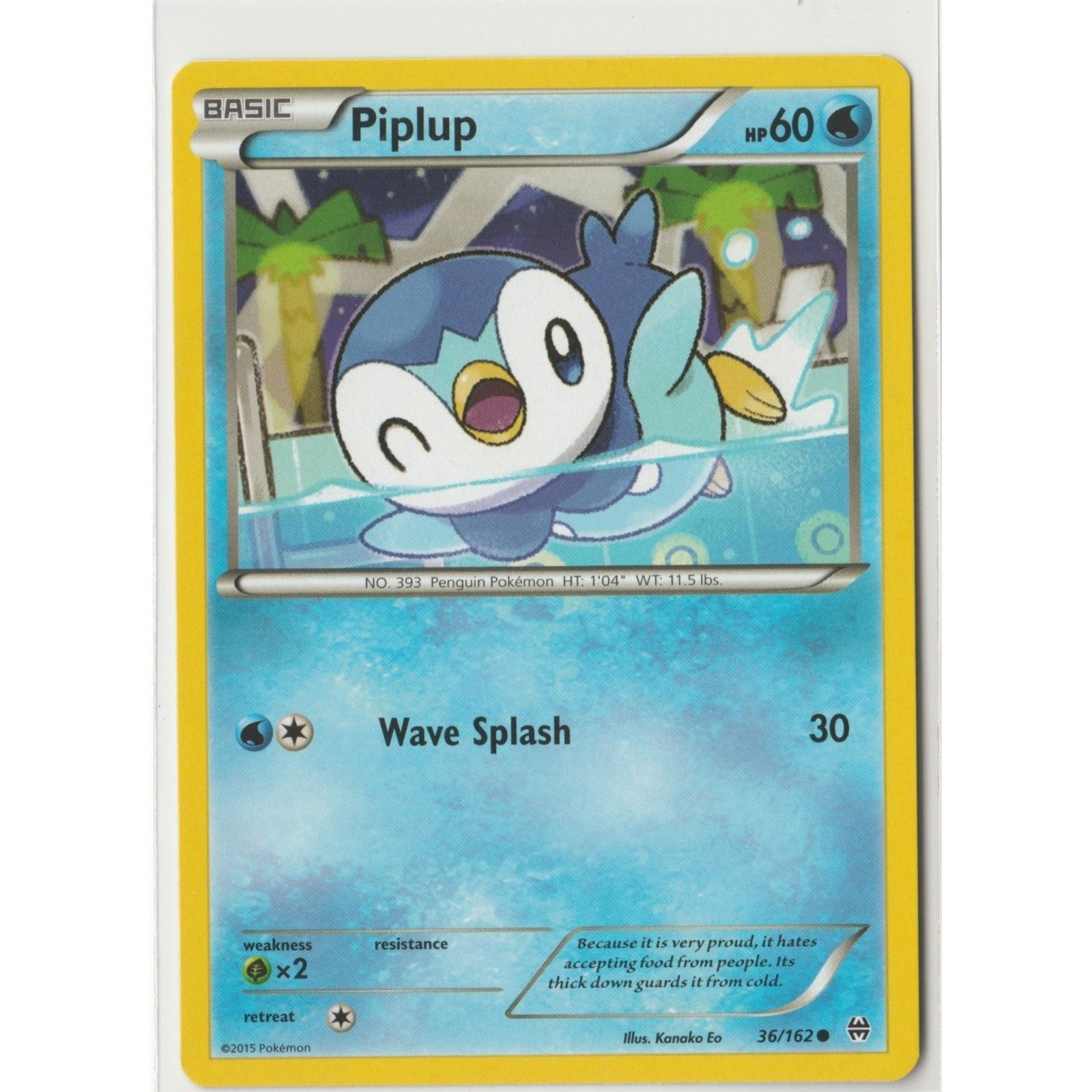 Pokémon Piplup BREAKthrough 36/162 Common EN 2015 Kanako Eo