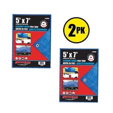 5 Ft. X 7 Ft. Blue Light Duty Poly Tarps with Grommeted Corners 2-Pack