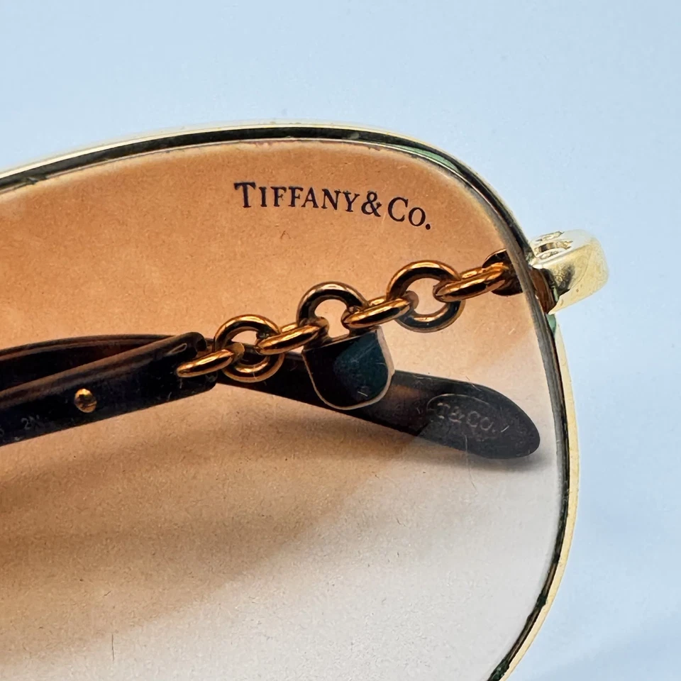 Tiffany & Co TF3034 6002/3B Sunglasses Women Gold Aviator Frame 60-12-135 Shades - Image 3 of 4