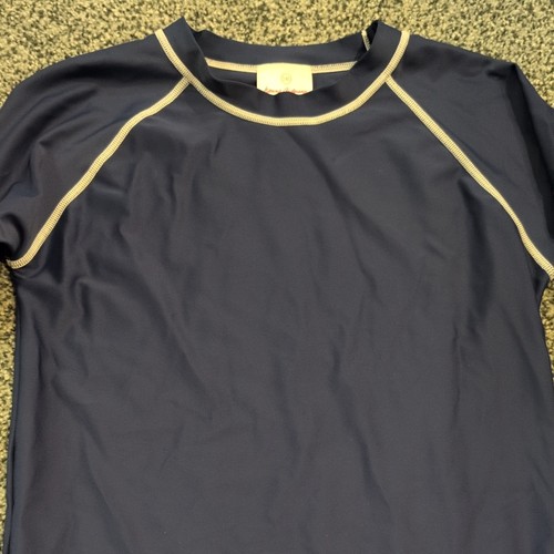 Hanna Andersson Boys 140 US 10 Long Sleeve Navy Blue Rash Guard Swim Shirt sun - Picture 3 of 7
