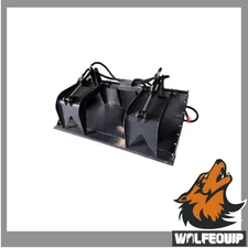 Dual Cylinder Grapple Solid Bottom Quick Attach Wolfequip 72'' Bucket Attachment
