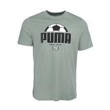 PUMA Pitch Crew Neck Short Sleeve T-Shirt Mens Green Casual Tops 68625306