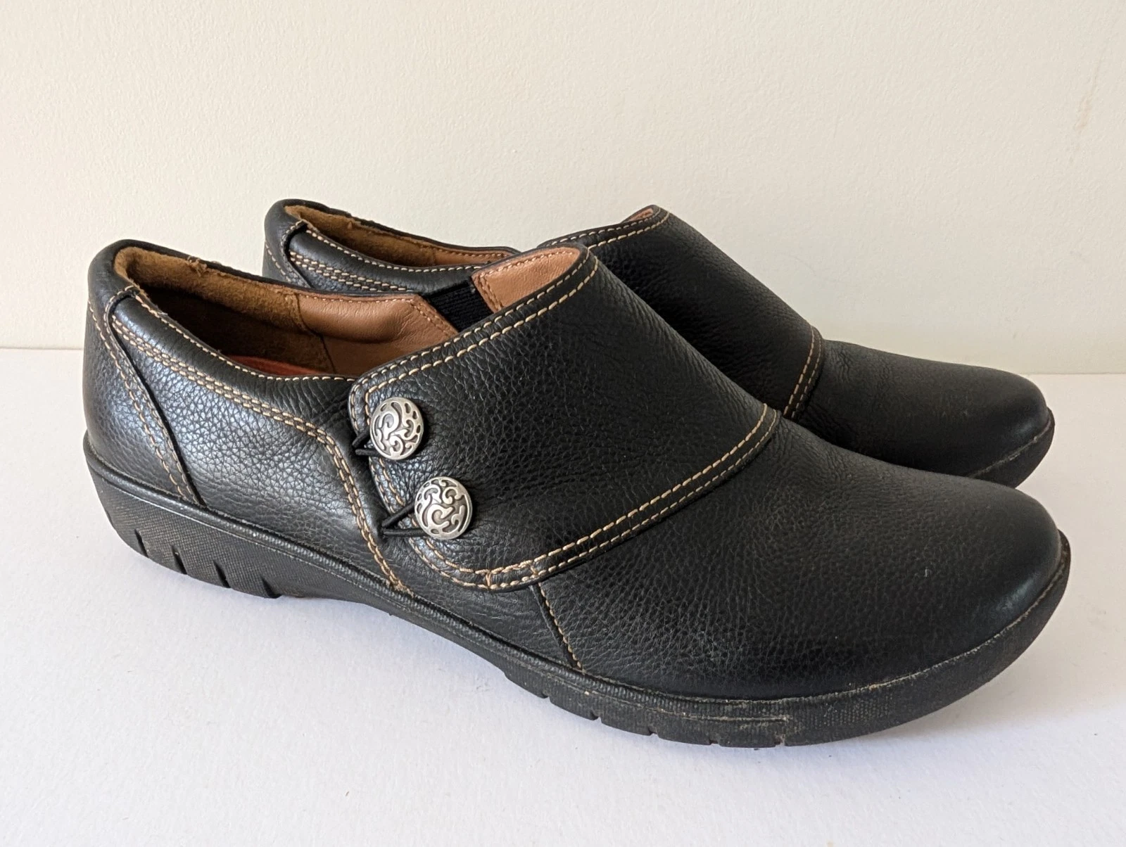 Scarpe Clarks donna destrutturate Un Whisper pelle nera UK 7 5 comfort da lavoro