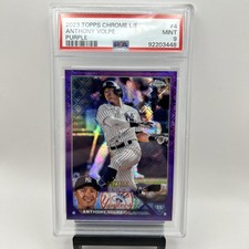 2023 Topps Chrome Logofractor Anthony Volpe Purple Refractor RC #092/250 PSA 9