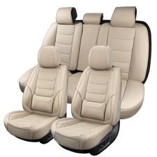 hoozoom Leather Car Seat Covers Full Set Breathable Automotive Seat Covers Wa...
