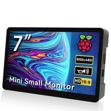7 Inch Raspberry Pi Screen 800x480 Small HDMI Monitor with Case, LCD Screen D...