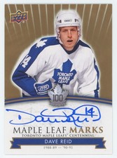 2017-18 Upper Deck Toronto Maple Leafs Centennial Leaf Marks Dave Reid Auto