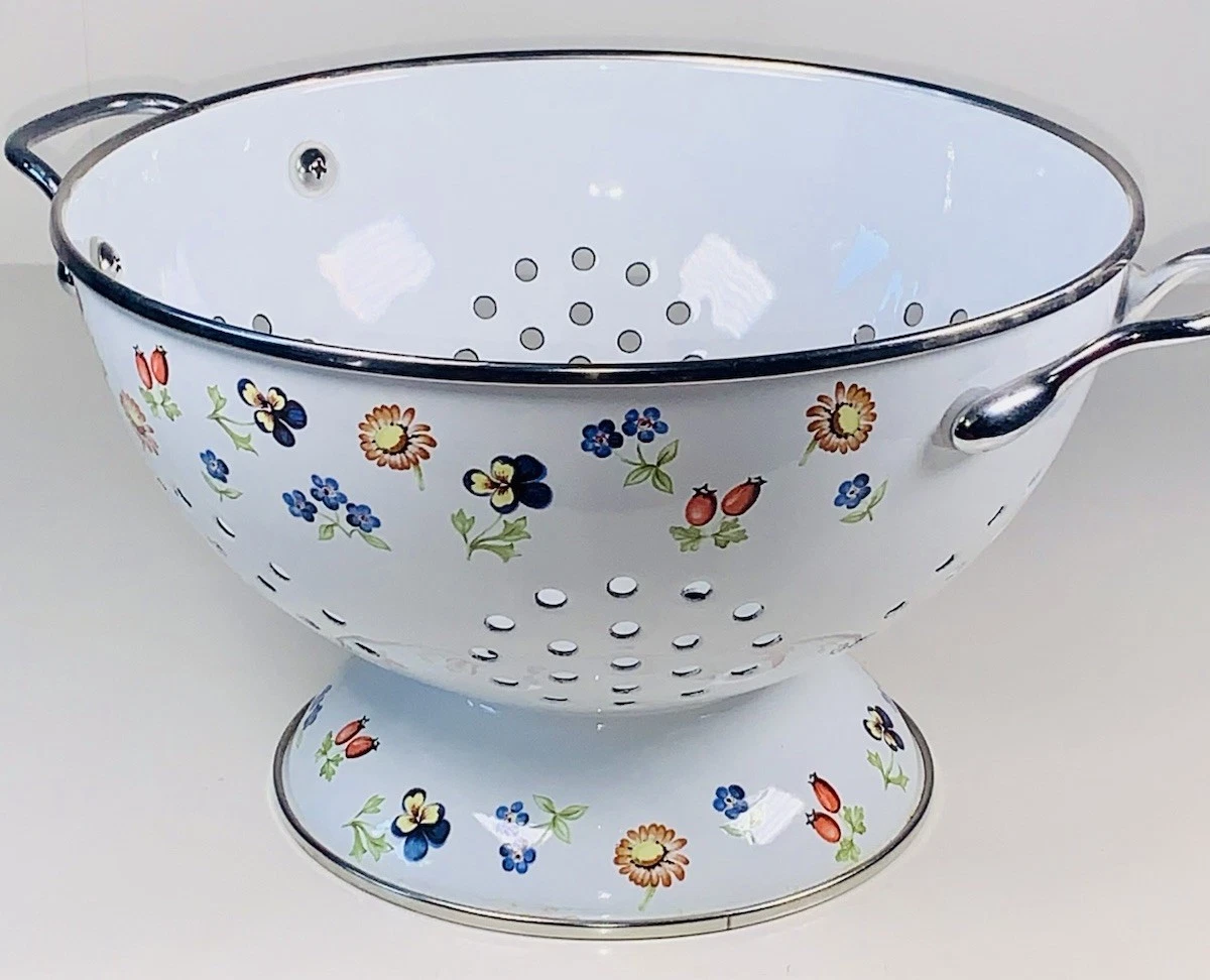 Villeroy & Boch Petit Fleur Sieb Enamel Colander 5qt 2008 Thailand Rare HTF