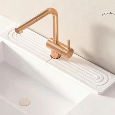 Stone Faucet Mat for Kitchen Sink, Diatomite Drying Stone Mat & Sink Protectors,