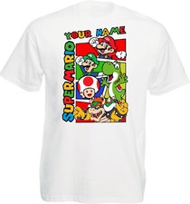 Image of Personlised Super Mario T-Shirt, Super Mario Gaming Shirt,Mario Birthday Tee Top