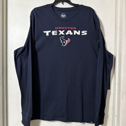 Houston Texans ‘47 Brand Men’s Size XL Navy Blue Long Sleeve T-Shirt New W/Tags - Picture 2 of 12
