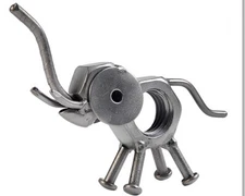 Elephant Hand Crafted Recycled Metal Art Sculpture Figurine  