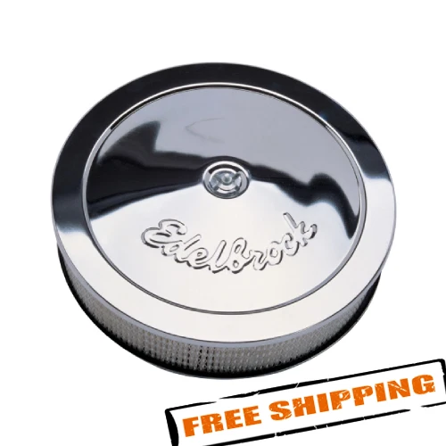 Limpiador de aire redondo Edelbrock 1207 Pro-Flo cromado 14" con elemento de papel de 3" Foto 2 de 4