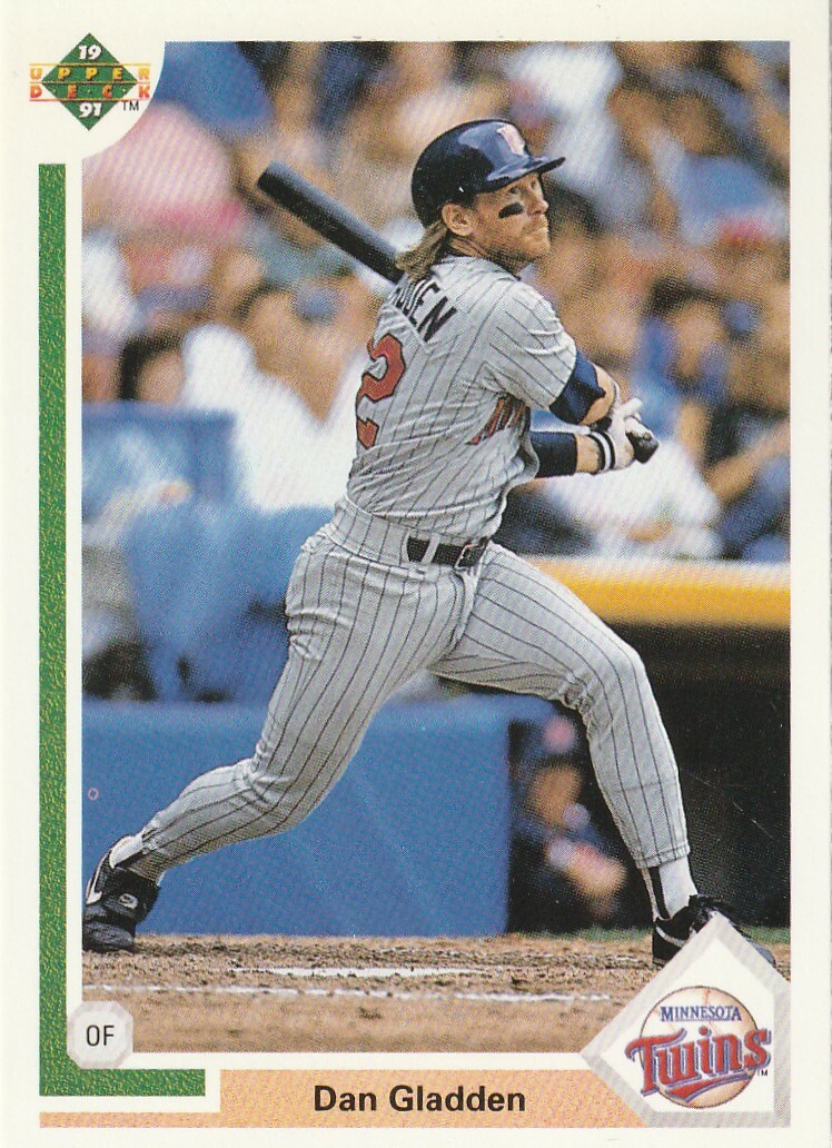 FREE SHIPPING-MINT-1991 Upper Deck Dan Gladden #659 -PLUS TWINS BONUS CARDS