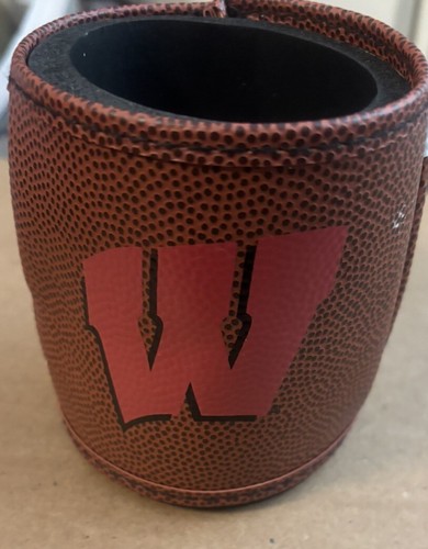 Wisconsin Badgers Koozie - NCAA Leder Football Dosenkühler authentisch neu ohne Etikett