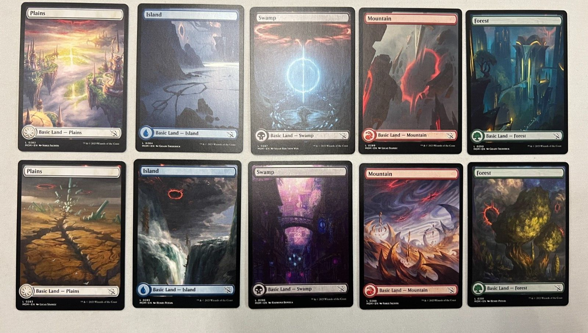 March of the Machine Full Art Land set (1 each of 10) MTG Magic