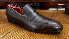 Santoni Gavin Penny Loafer Shoes Dark Brown Leather Mens 11 /12US MSRP $680