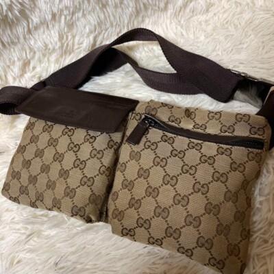GUCCI Auth GG Waist Pouch shoulder Bumbag Belt Bag Fanny