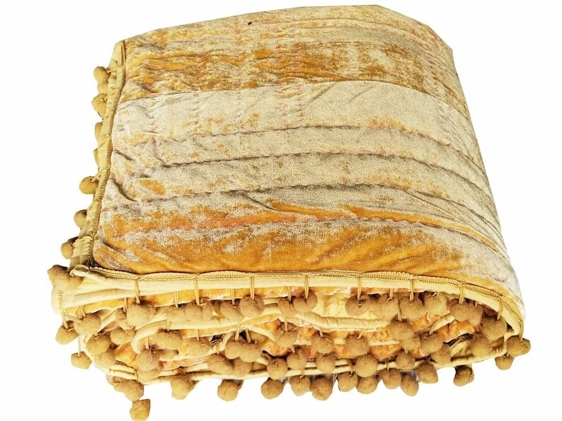 Edredón de terciopelo dorado, edredón dorado edredón tamaño king para juego de cama Foto 3 de 4