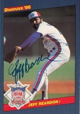 Jeff Reardon autographed signed auto Expos 1986 Donruss All-Stars jumbo card COA