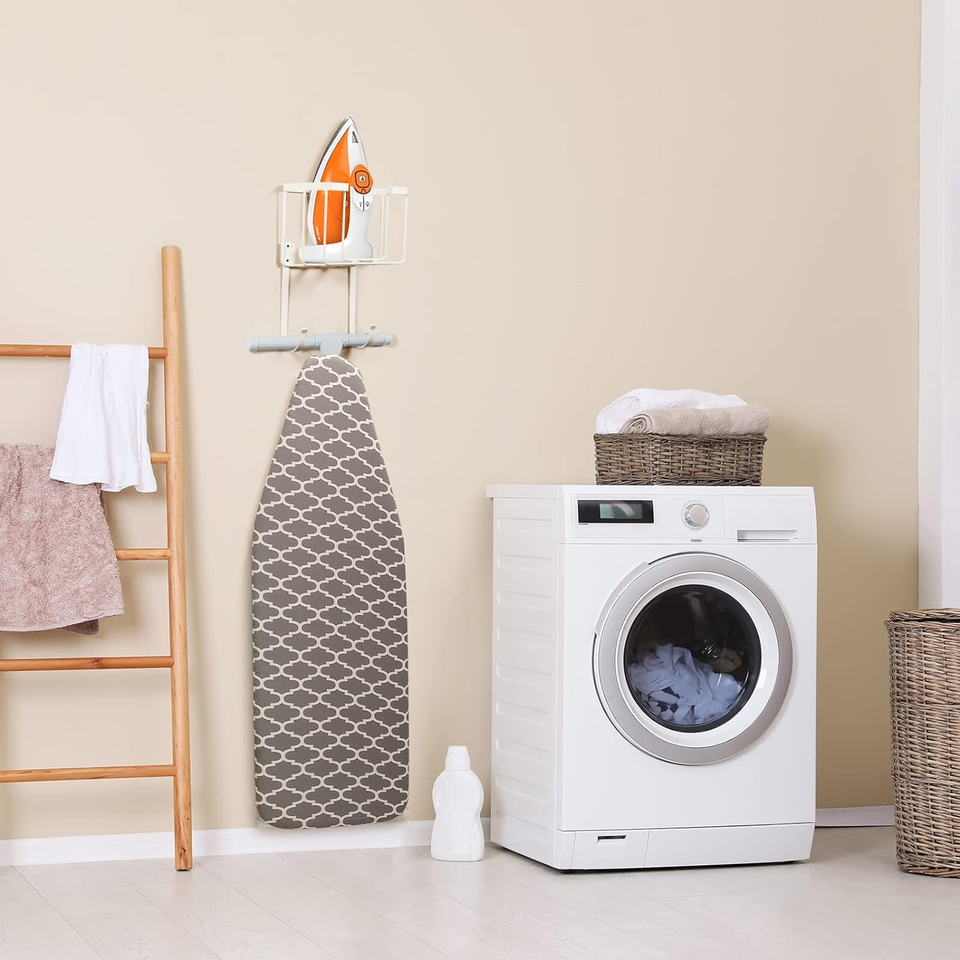 over the Door/Wall Mount Ironing Board Hanger, Laundry Room Iron and