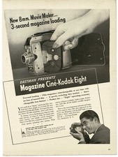 1940 Cine Kodak Eight 8mm Movie Camera Vintage Print Ad