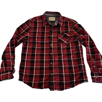 Flag and Anthem Men s Red Plaid Shirt Size Medium 