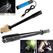 5500000LM Powerful Rechargeable Security Stick Flashlight 3-Modes Tactical Torch