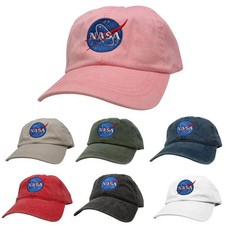 NASA INSIGNIA Embroidered 100 Cotton Washed Cap - 7 Colors FREE SHIP