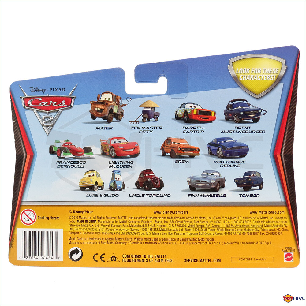 Disney Pixar Cars 2 Luigi Guido and Uncle Topolino by Mattel