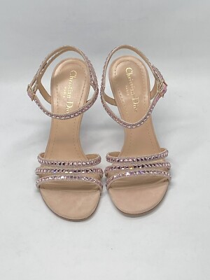 クリスチャンディオール　ヒールサンダル　サイズ36.5 Dior Gem Embroidered Crystal Suede Heel Sandals size 36.5 | eBay