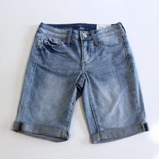 So Women's Denim Bermuda Blue Jean Shorts Jr. Size 1