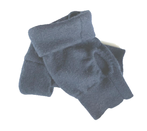 Mitaines Sans Doigts Femme En Pure Laine Mérinos Bleu Marine - Taille M, Fait Main, Cadeau Idéal