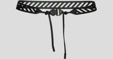 0FF-WHITE C/O VIRGIL ABLOH Cintura da macellaio in pelle nera NUOVA con dustbag