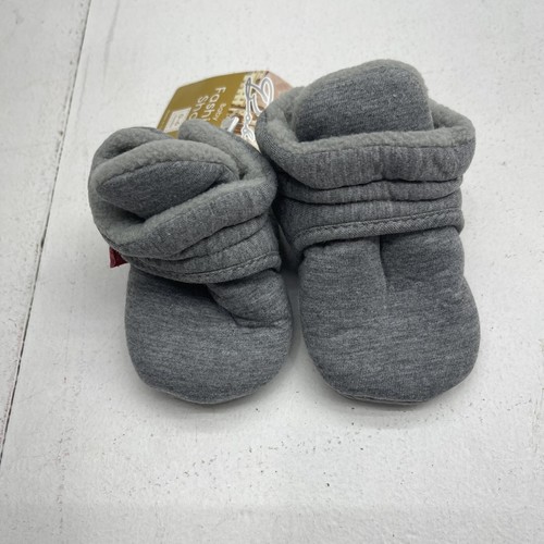 Babelvit Gray Jersey Fleece Newborn Winter Ankle Crib Bootie Shoes Size 0-6 M - Picture 4 of 6