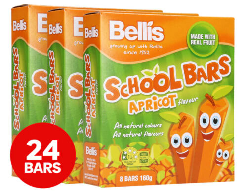 3 x Bellis School Apricot Bars 160g - Picture 1 of 3