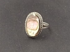 Vintage Abalone Taxco Sterling Silver Ring Signed CEL Size 7