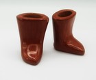 Mini San Juan Redware Moccasin Boots Revival Period MM3 Polished Pair 2.25" H — photo 2