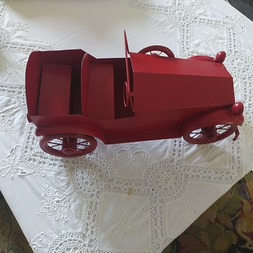 VINTAGE ROTES METALLAUTO EDWARDIANISCHER STIL FARBE ROT HAT EINIGE SPUREN, SIEHE FOTOS - Bild 13 von 15