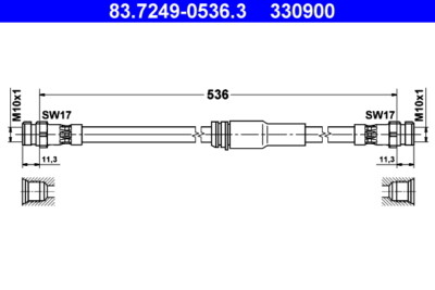 ATE 83.7249-0536.3 brake pants for Audi, VW