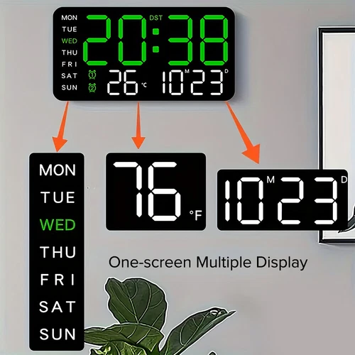 LED Large Digital Dual Alarm Clock Temperature Date Time Desktop Wall Clock AU - Picture 9 of 16