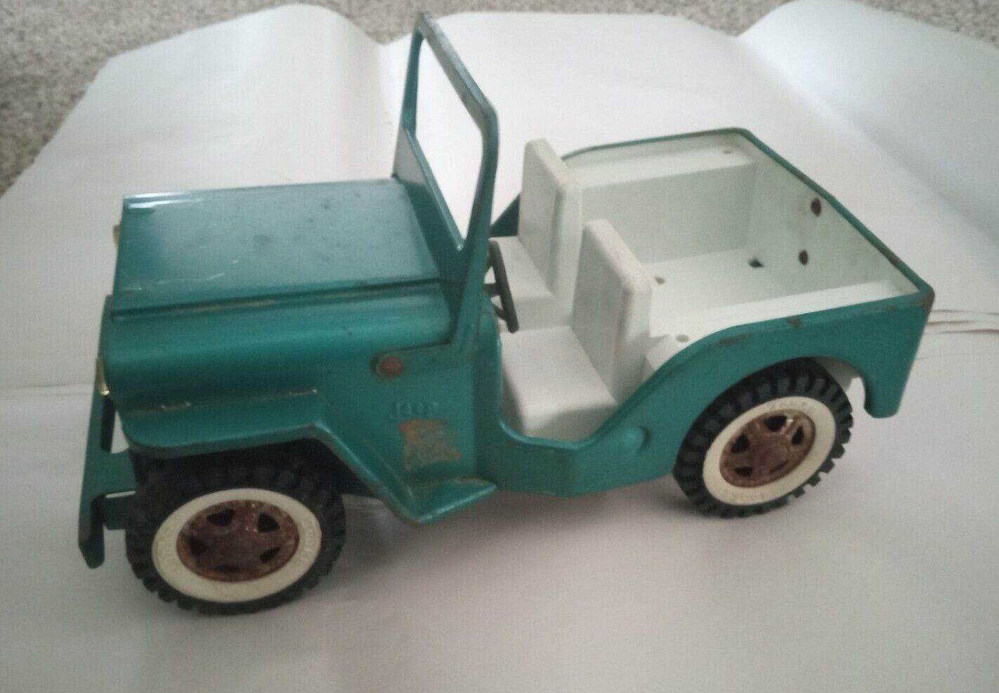 1970S Tonka Jeep Jeepster Teal Pressed Steel Toy Car Distressed 