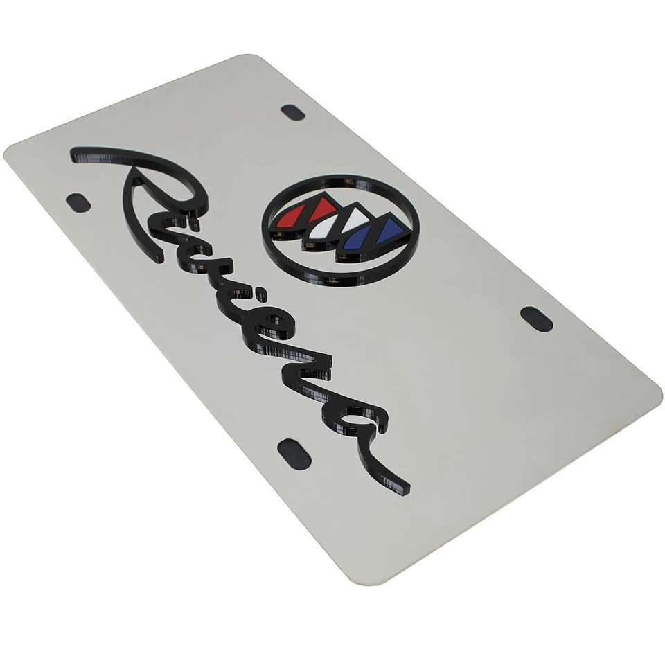 Buick Dual Logo Riviera License Plate (Chrome) - Image 3 of 4