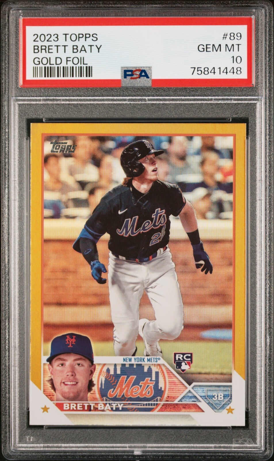 2023 Topps Brett Baty Gold Foil RC #89 PSA 10