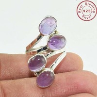 Solid 925 Sterling Silver Amethyst Jewelry Ring Us 7 Ab889 Solid 925 Sterling Silver Amethyst Jewelry Ring Us 7 Ab889