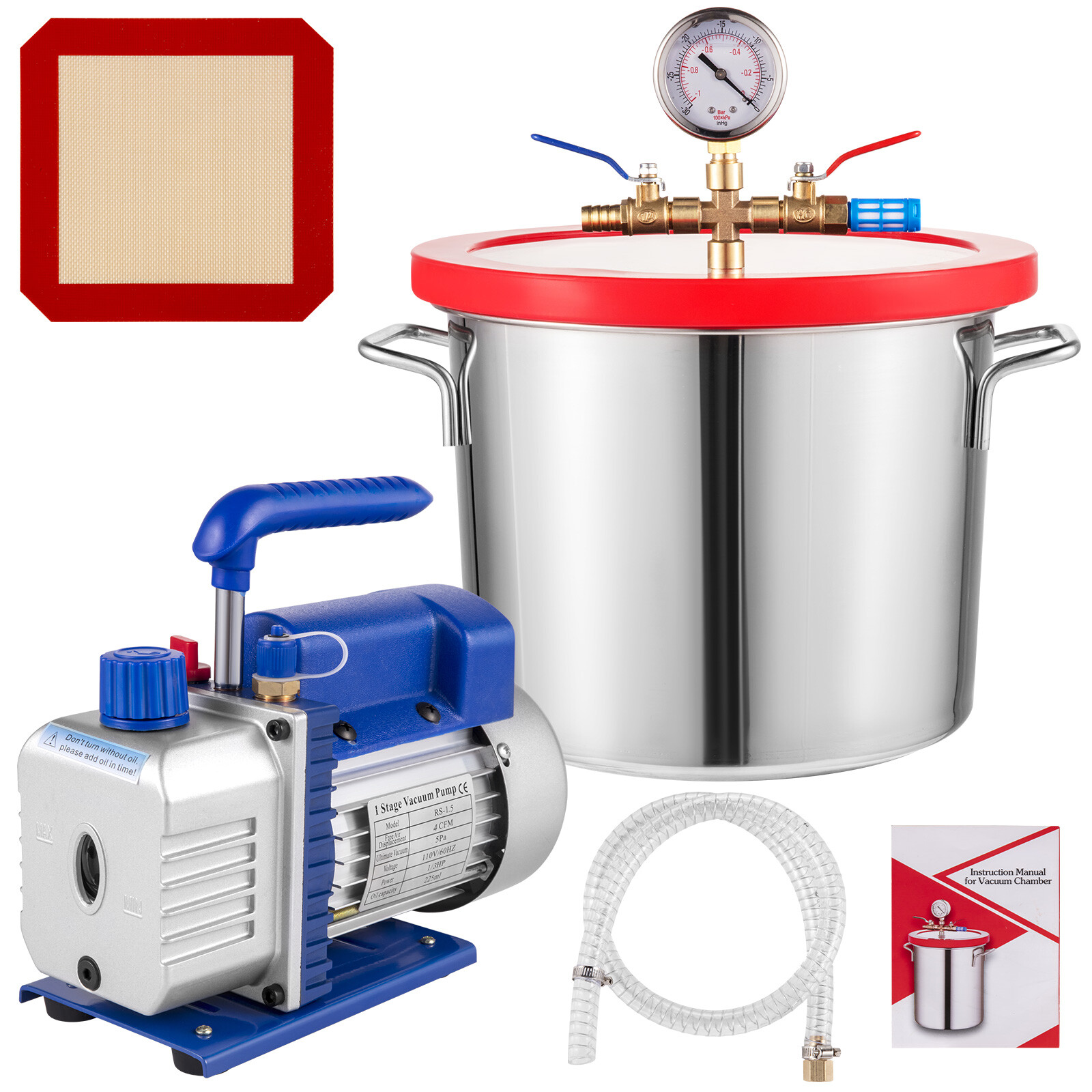 Pompe à vide dégazage silicone 113L/min VEVOR pour éliminer 100% des bulles