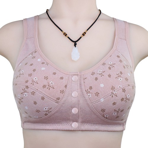 Women Front Button Closure Ladies Cotton Vest Bra Underwear Lingerie Bralette - Picture 20 of 25